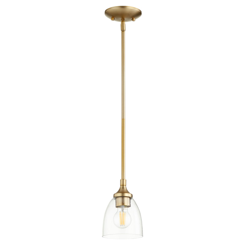 Quorum Home Quorum - 3059-280 - One Light Pendant - Aged Brass w/ Clear/Seeded