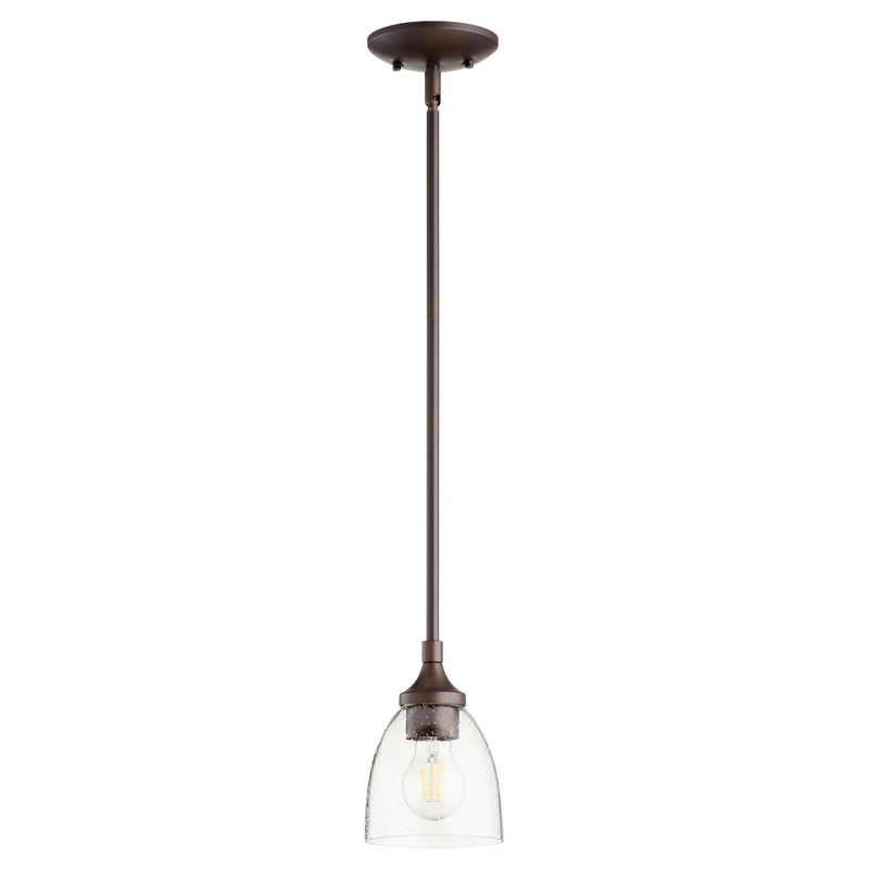 Quorum Home Quorum - 3059-286 - One Light Pendant - Oiled Bronze w/ Clear/Seeded