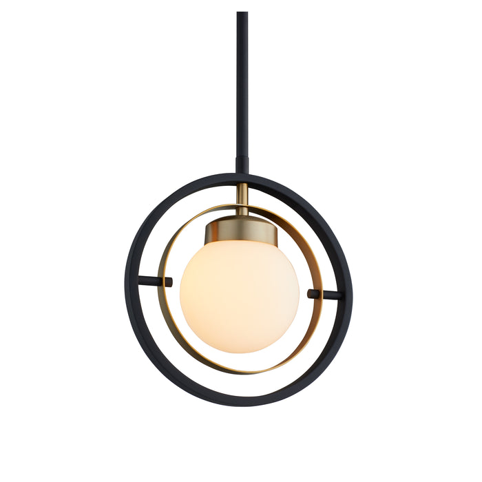 Quorum Home Quorum - 306-6980 - One Light Pendant - Textured Black w/ Aged Brass