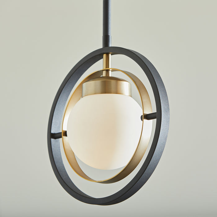Quorum Home Quorum - 306-6980 - One Light Pendant - Textured Black w/ Aged Brass
