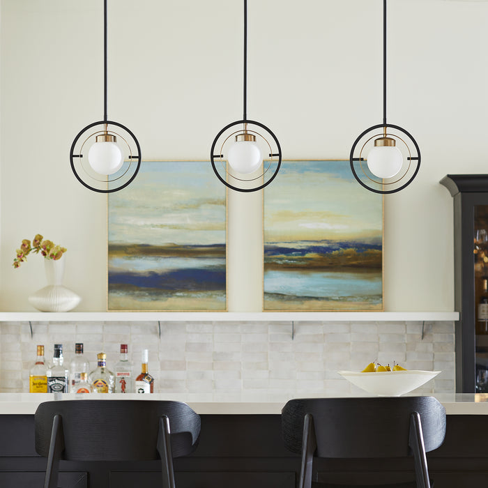 Quorum Home Quorum - 306-6980 - One Light Pendant - Textured Black w/ Aged Brass
