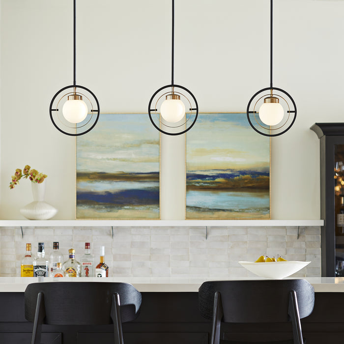 Quorum Home Quorum - 306-6980 - One Light Pendant - Textured Black w/ Aged Brass