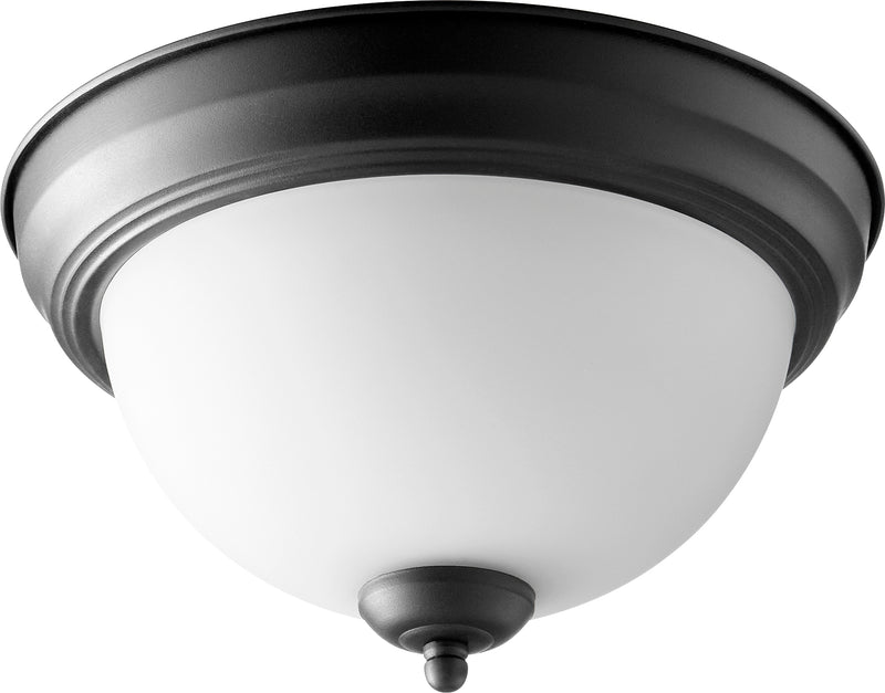 Quorum Home Quorum - 3063-11-69 - Two Light Ceiling Mount - Textured Black w/ Satin Opal