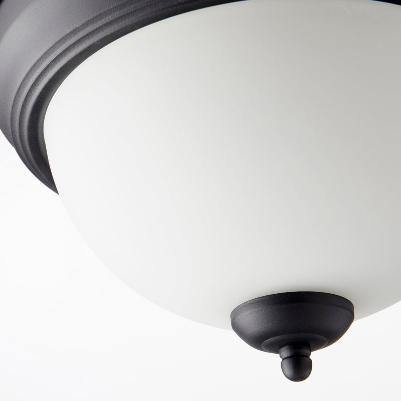 Quorum Home Quorum - 3063-11-69 - Two Light Ceiling Mount - Textured Black w/ Satin Opal