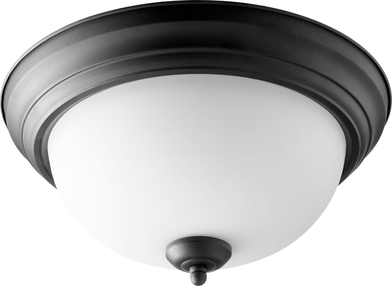Quorum Home Quorum - 3063-13-69 - Two Light Ceiling Mount - Textured Black w/ Satin Opal