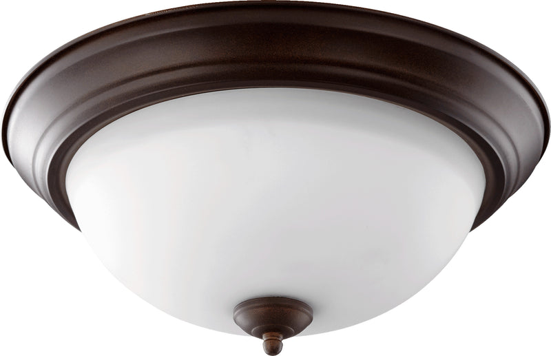 Quorum Home Quorum - 3063-15-86 - Three Light Ceiling Mount - Oiled Bronze w/ Satin Opal