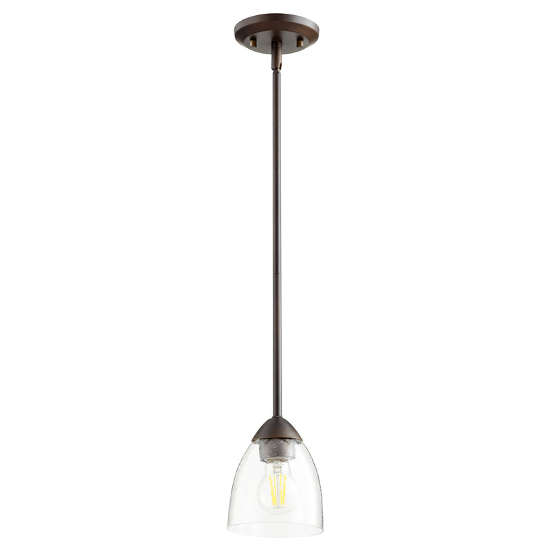 Quorum Home Quorum - 3069-286 - One Light Pendant - Oiled Bronze w/ Clear/Seeded