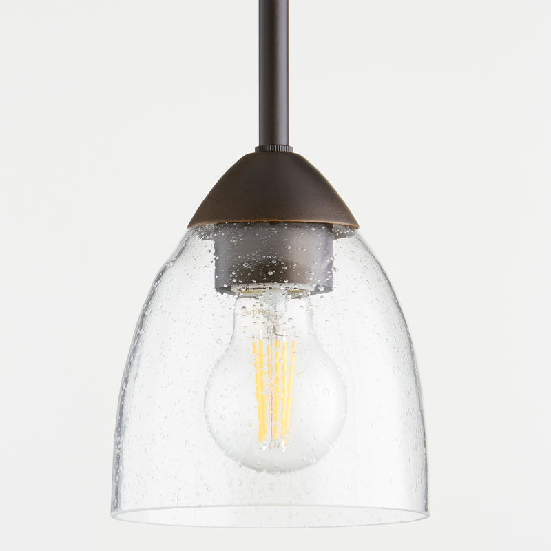 Quorum Home Quorum - 3069-286 - One Light Pendant - Oiled Bronze w/ Clear/Seeded