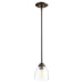 Quorum Home Quorum - 3069-286 - One Light Pendant - Oiled Bronze w/ Clear/Seeded