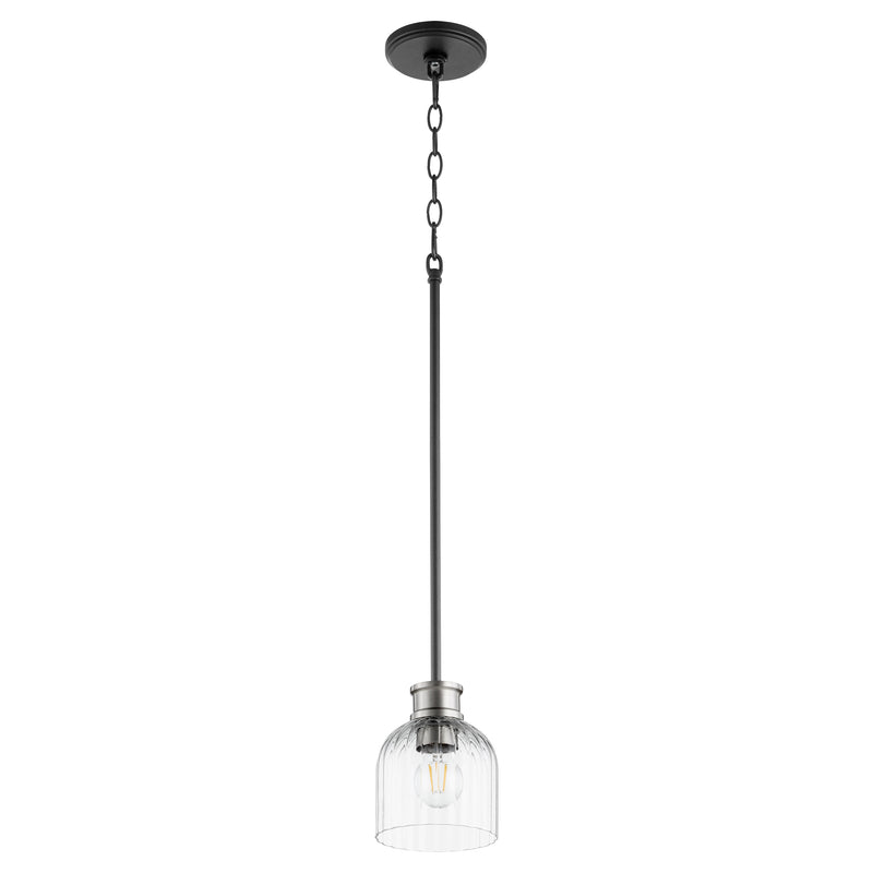 Quorum Home Quorum - 310-6965 - One Light Pendant - Textured Black w/ Satin Nickel