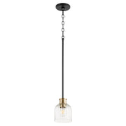 Quorum Home Quorum - 310-6980 - One Light Pendant - Textured Black w/ Aged Brass
