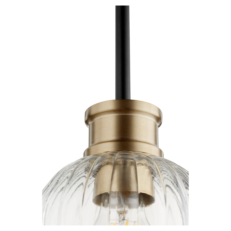 Quorum Home Quorum - 310-6980 - One Light Pendant - Textured Black w/ Aged Brass