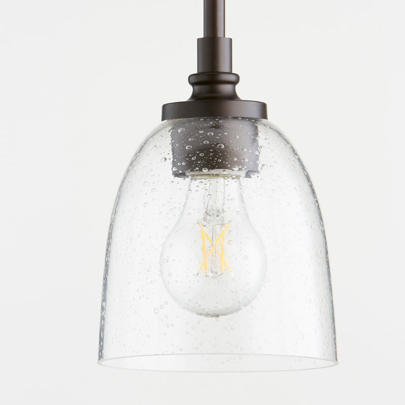 Quorum Home Quorum - 3122-286 - One Light Pendant - Oiled Bronze w/ Clear/Seeded