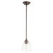 Quorum Home Quorum - 3122-286 - One Light Pendant - Oiled Bronze w/ Clear/Seeded