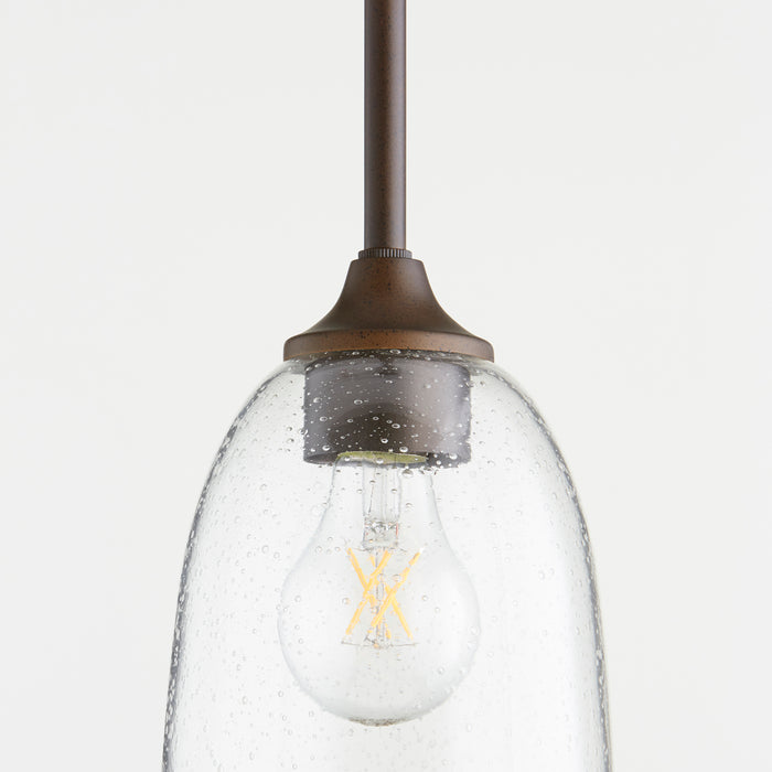 Quorum Home Quorum - 3127-286 - One Light Pendant - Oiled Bronze w/ Clear/Seeded