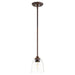 Quorum Home Quorum - 3127-286 - One Light Pendant - Oiled Bronze w/ Clear/Seeded