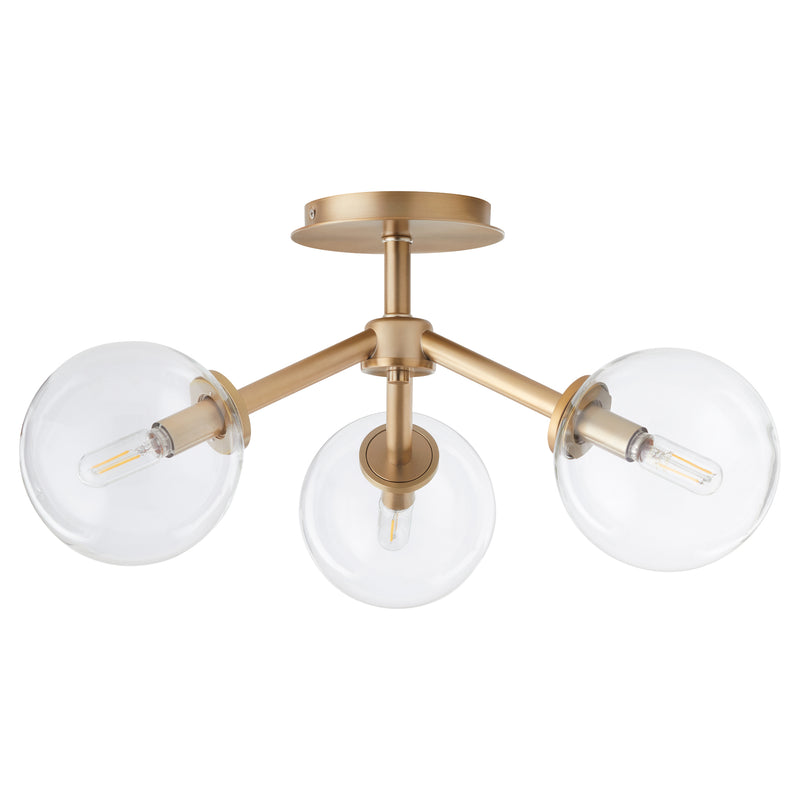 Quorum Home Quorum - 3132-21-80 - Three Light Ceiling Mount - Aged Brass