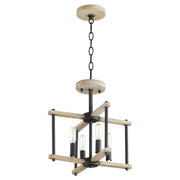 Quorum Home Quorum - 3134-14-69 - Four Light Dual Mount - Textured Black w/ Weathered Oak Finish