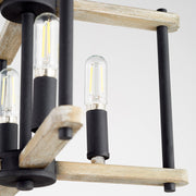 Quorum Home Quorum - 3134-14-69 - Four Light Dual Mount - Textured Black w/ Weathered Oak Finish