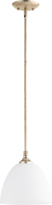 Enclave 1 Light Pendant - Aged Silver Leaf