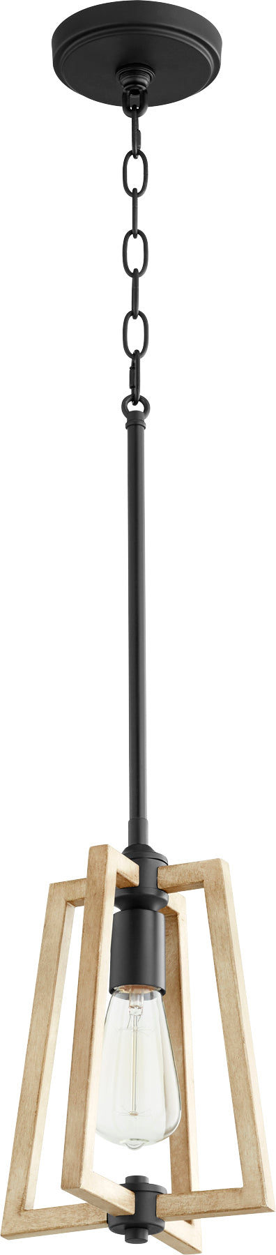 Quorum Home Quorum - 3189-69 - One Light Pendant - Textured Black w/ Driftwood finish