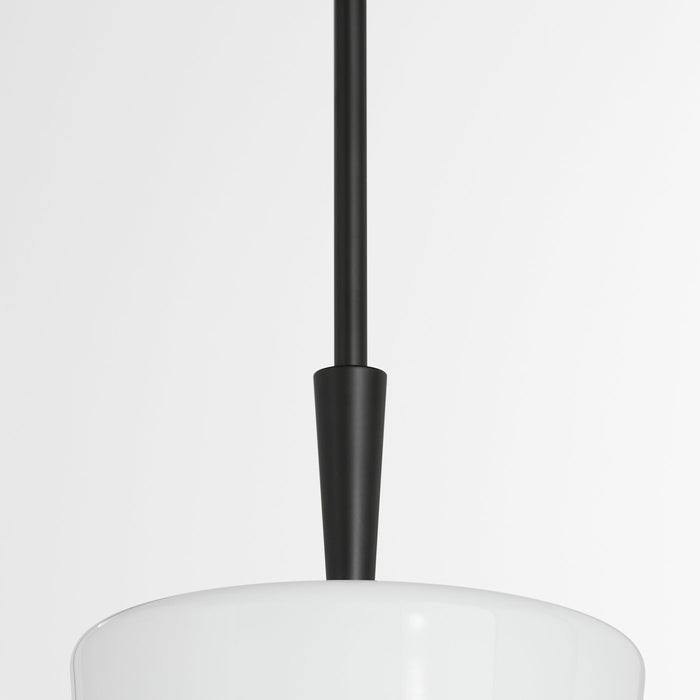 Goodwin 8" Pendant W/ Opal - Matte Black