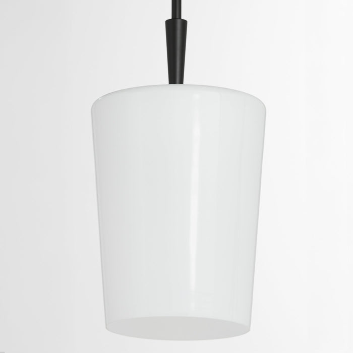 Goodwin 8" Pendant W/ Opal - Matte Black