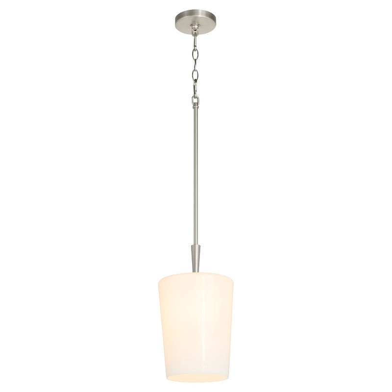 Goodwin 8" Pendant W/ Opal - Satin Nickel