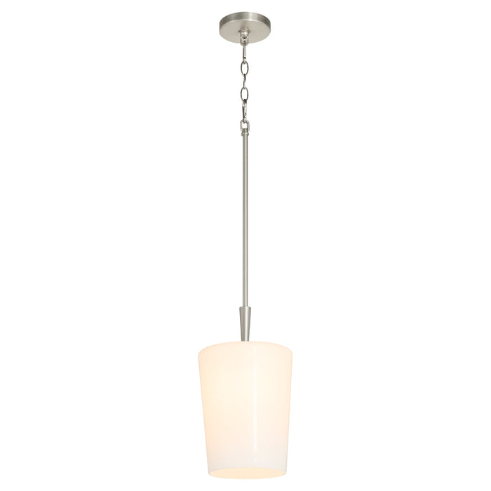 Goodwin 8" Pendant W/ Opal - Satin Nickel