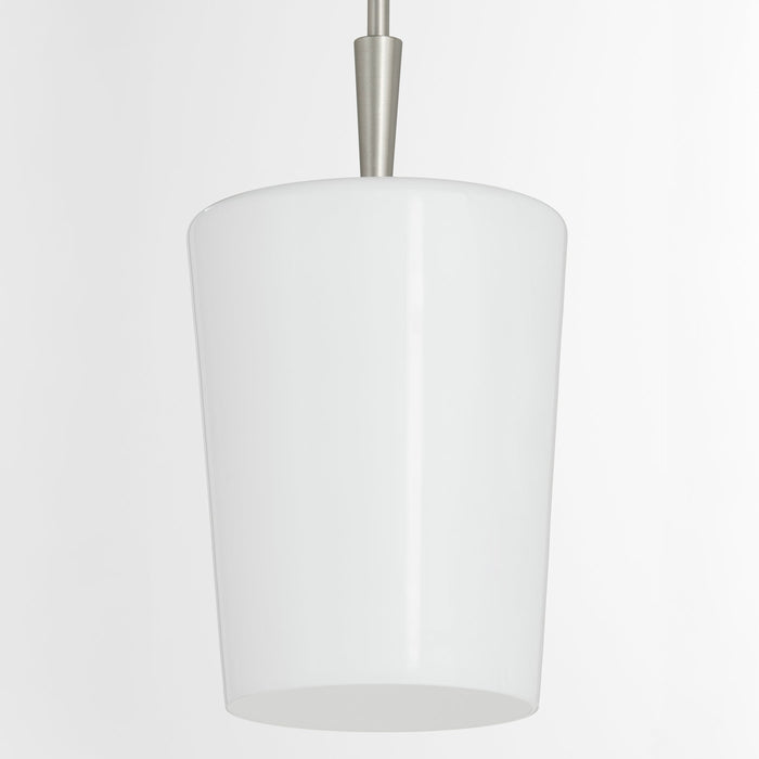 Goodwin 8" Pendant W/ Opal - Satin Nickel