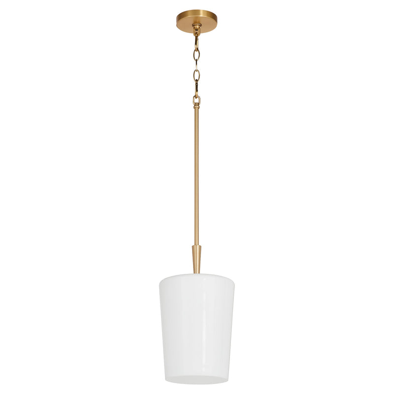 Goodwin 8" Pendant W/ Opal - Aged Brass