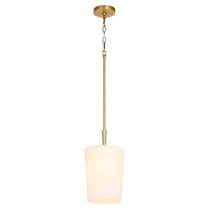 Goodwin 8" Pendant W/ Opal - Aged Brass