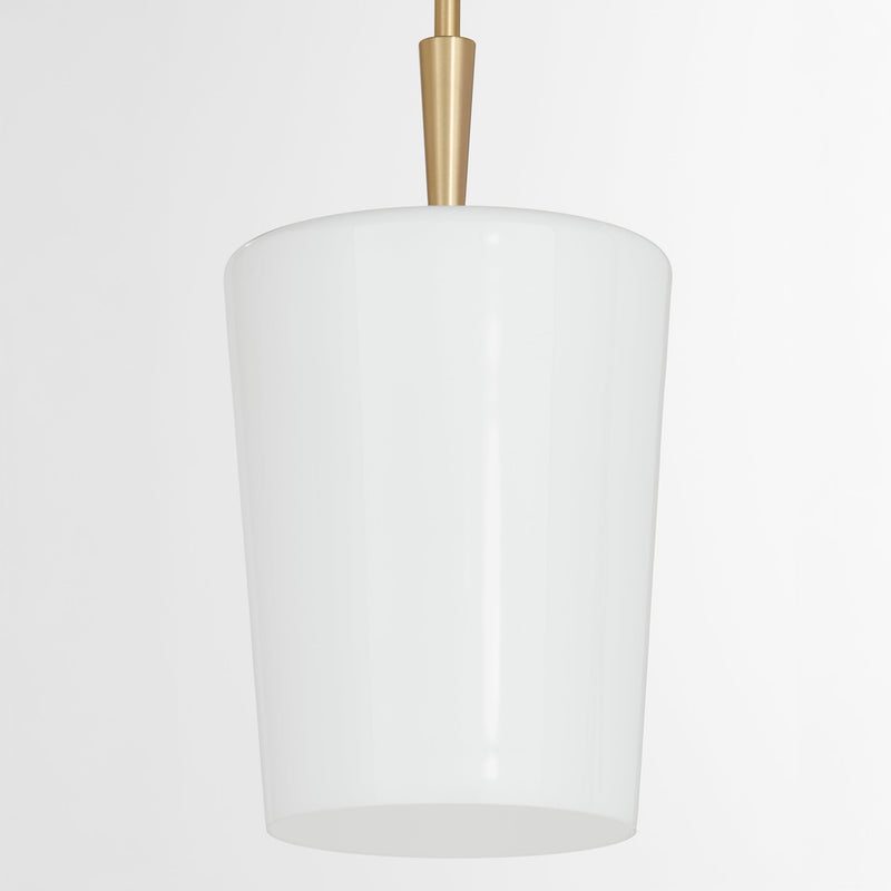 Goodwin 8" Pendant W/ Opal - Aged Brass