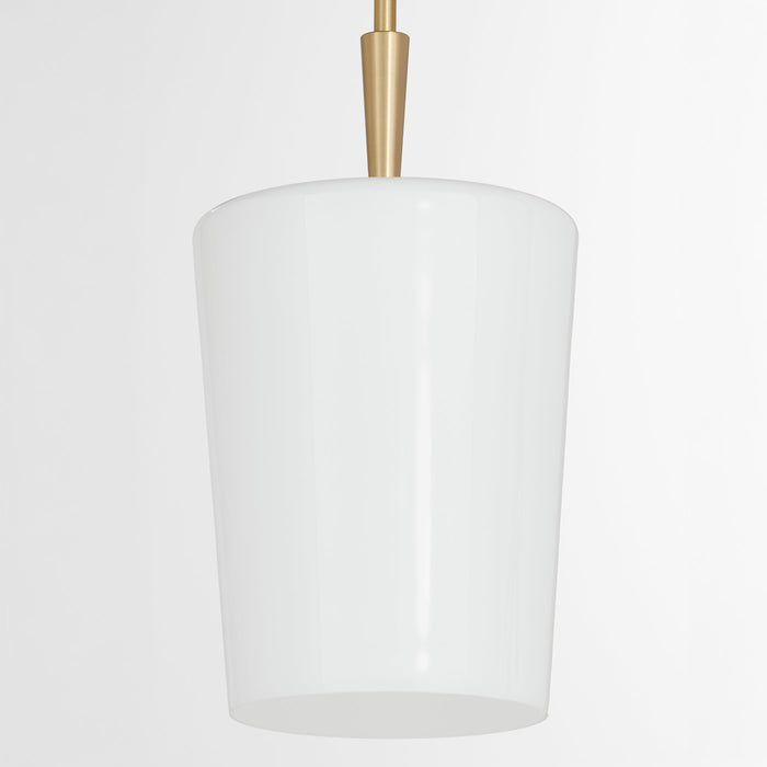 Goodwin 8" Pendant W/ Opal - Aged Brass