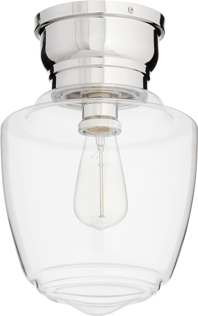 9" Clr Acorn Ceiling Mount - Polished Nickel