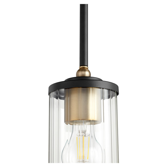 Quorum Home Quorum - 329-6980 - One Light Pendant - Textured Black w/ Aged Brass