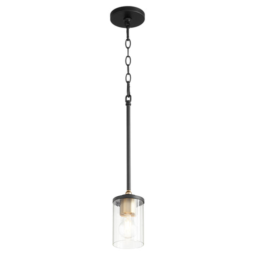 Quorum Home Quorum - 329-6980 - One Light Pendant - Textured Black w/ Aged Brass