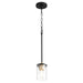 Quorum Home Quorum - 329-6980 - One Light Pendant - Textured Black w/ Aged Brass