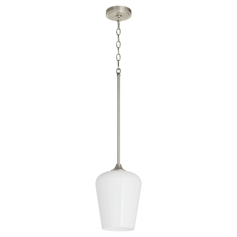 Raymond 1 Light Opal Pendant - Satin Nickel