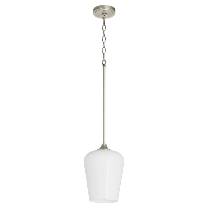 Raymond 1 Light Opal Pendant - Satin Nickel