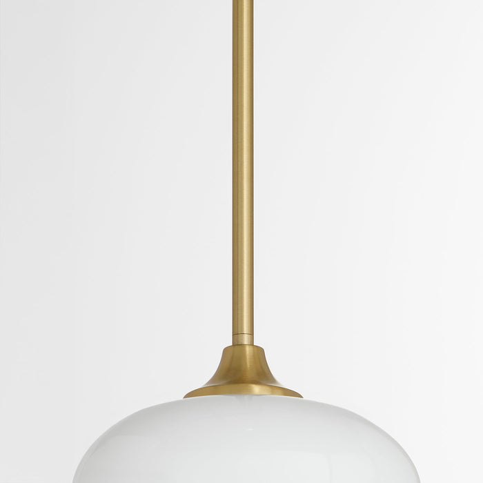 Raymond 1 Light Opal Pendant - Aged Brass