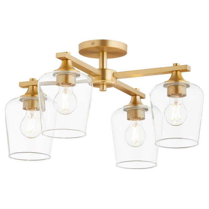 Quorum Home Quorum - 358-4-80 - Four Light Ceiling Mount - Aged Brass