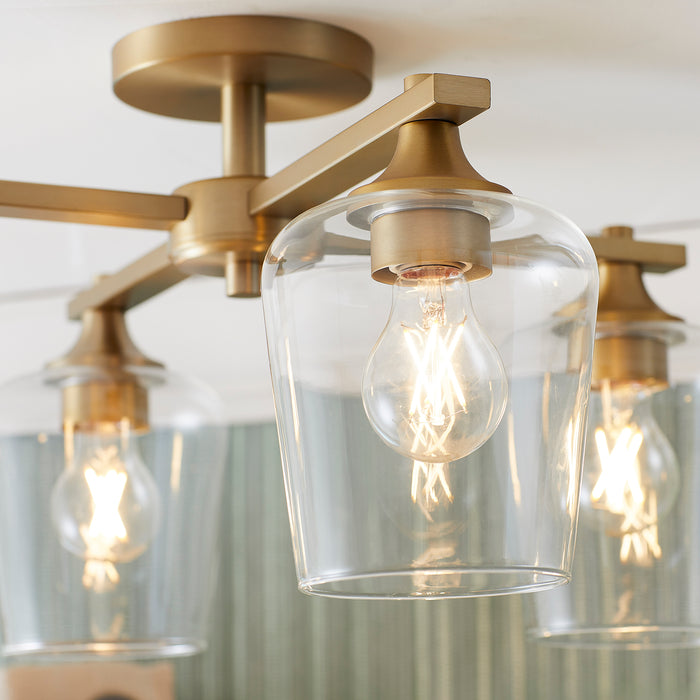 Quorum Home Quorum - 358-4-80 - Four Light Ceiling Mount - Aged Brass