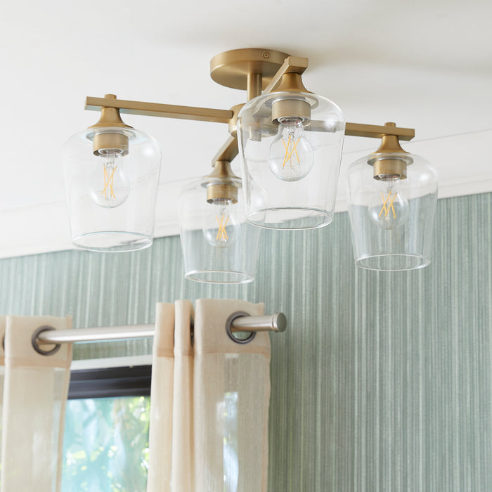 Quorum Home Quorum - 358-4-80 - Four Light Ceiling Mount - Aged Brass