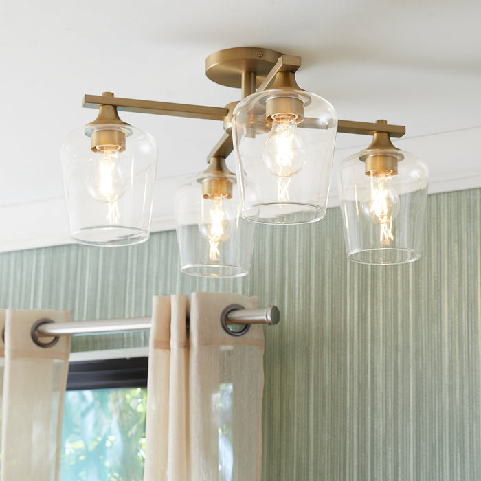 Quorum Home Quorum - 358-4-80 - Four Light Ceiling Mount - Aged Brass