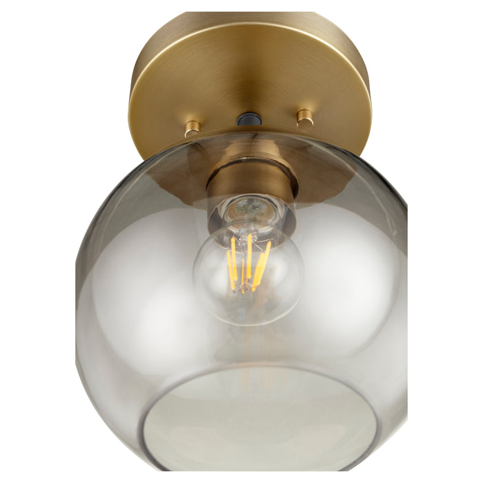 Quorum Home Quorum - 372-1-6980 - One Light Ceiling Mount - Textured Black w/ Aged Brass