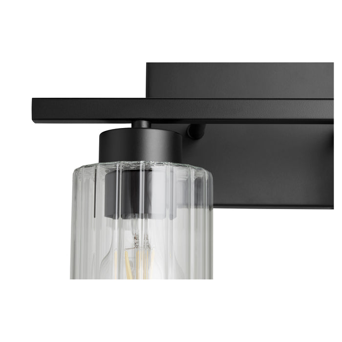 Quorum Home Quorum - 501-2-69 - Two Light Vanity - Textured Black w/ Clear Fluted Glass
