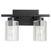 Quorum Home Quorum - 501-2-69 - Two Light Vanity - Textured Black w/ Clear Fluted Glass