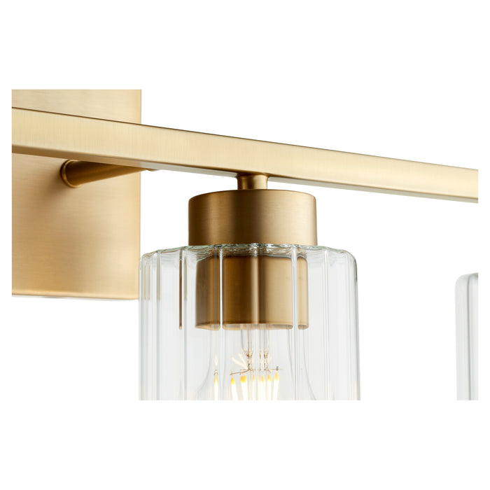 Quorum Home Quorum - 501-4-280 - Four Light Vanity - Aged Brass w/ Clear Fluted Glass