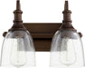 Quorum Home Quorum - 5011-2-186 - Two Light Vanity - Oiled Bronze w/ Clear/Seeded